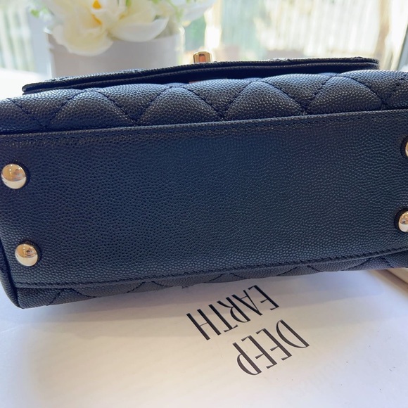 Chanel Mini Flap Bag With Top Handle Caviar & Gold-Tone Metal Black - Picture 7 of 12